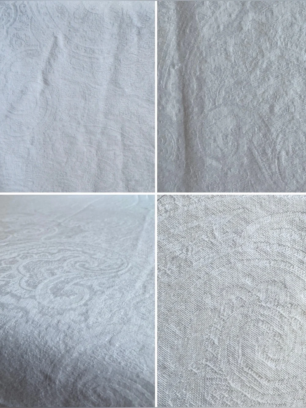 SFERRA Egyptian Cotton White Paisley Jacquard Flat Sheet Italy